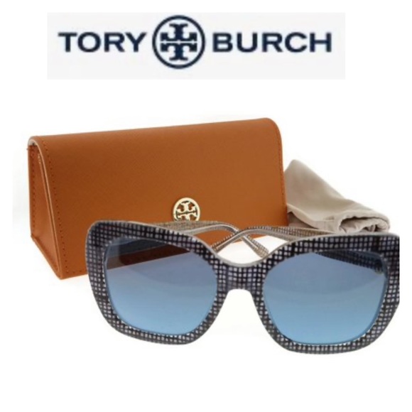 Tory Burch Accessories - NWT Tory Burch Square Navy Crystal Sunglas…